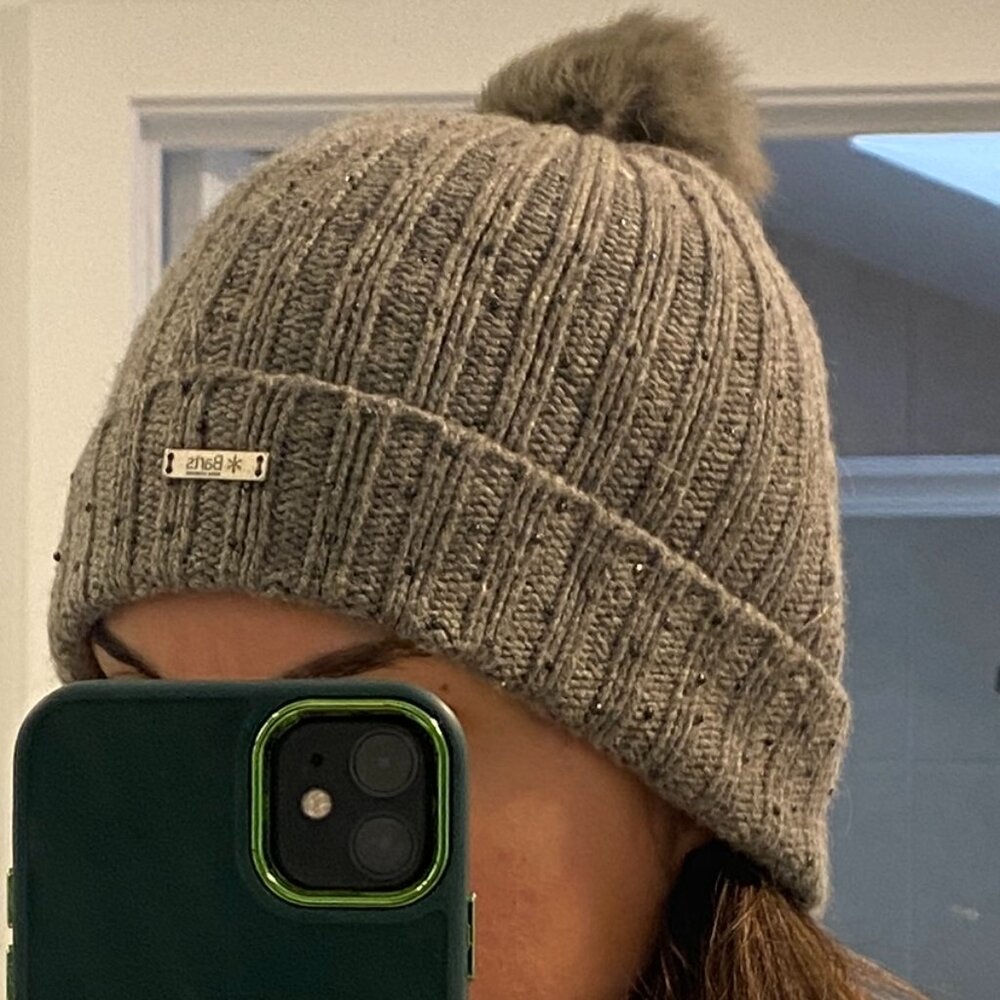 BARTS Amsterdam Grey Beanie Womens beanie with pom and little sparkles!